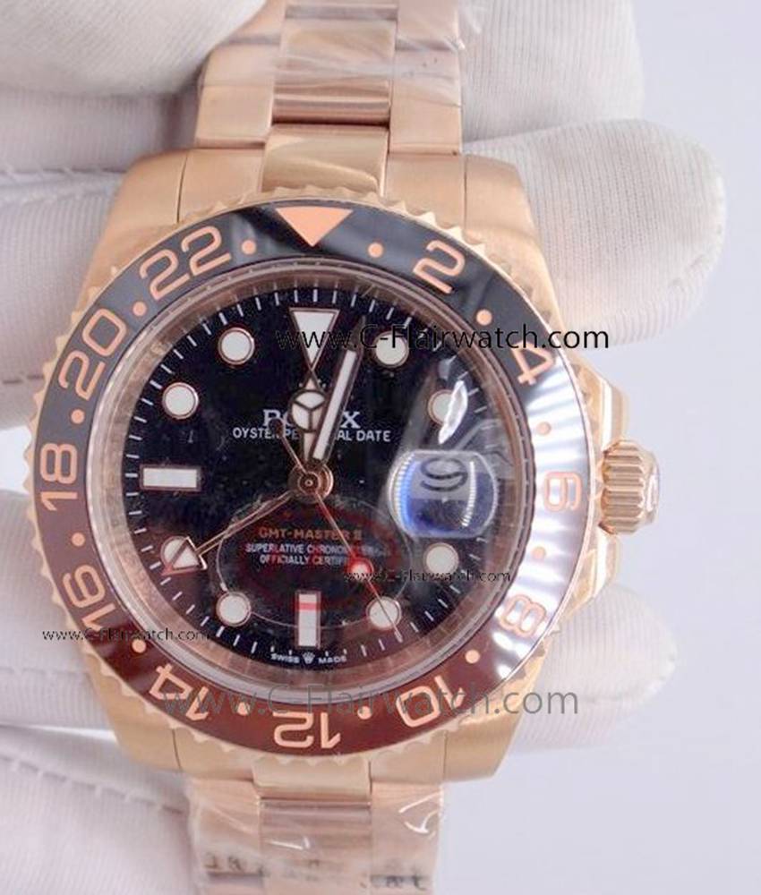 Basel world Replica Rolex GMT Master 2 Watch All Rose Gold Basel world Replica Rolex GMT Master 2 Watch All Rose Gold